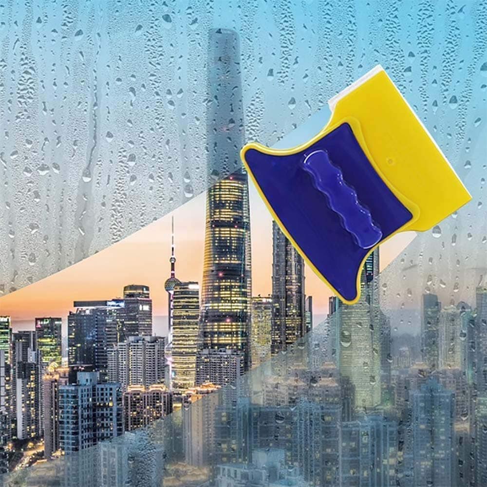 TAPAHPRIYAY DoubleSided Window Glass Cleaning Tool Useful Magnetic Surface Cleaner Wiper Brush for HighRise Single Glazed Windows Glass Cleaner Useful Surface Brush with 2 Extra Cleaning Wipers