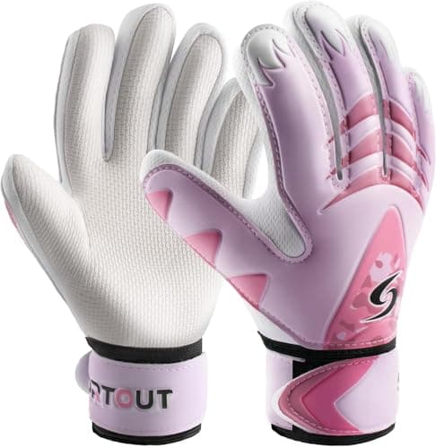 Sportout Kids Goalkeeper Gloves Soccer Goalie Gloves with Double Wrist Protection and NonSlip Wear Resistant Latex Material to Prevent Injuries