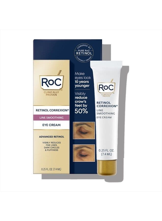 Retinol Correxion Eye Cream Mini for Dark Circles & Puffiness, Daily Wrinkle Cream, Anti Aging Line Smoothing Skin Care Treatment.25 oz