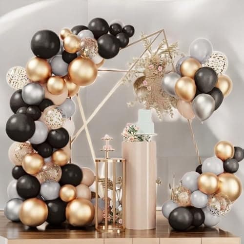 Toys Treasure We Deliver Smiles 50Pcs Metallic Party Balloons Gold Silver Black with Gold Confetti for Birthday Anniversary