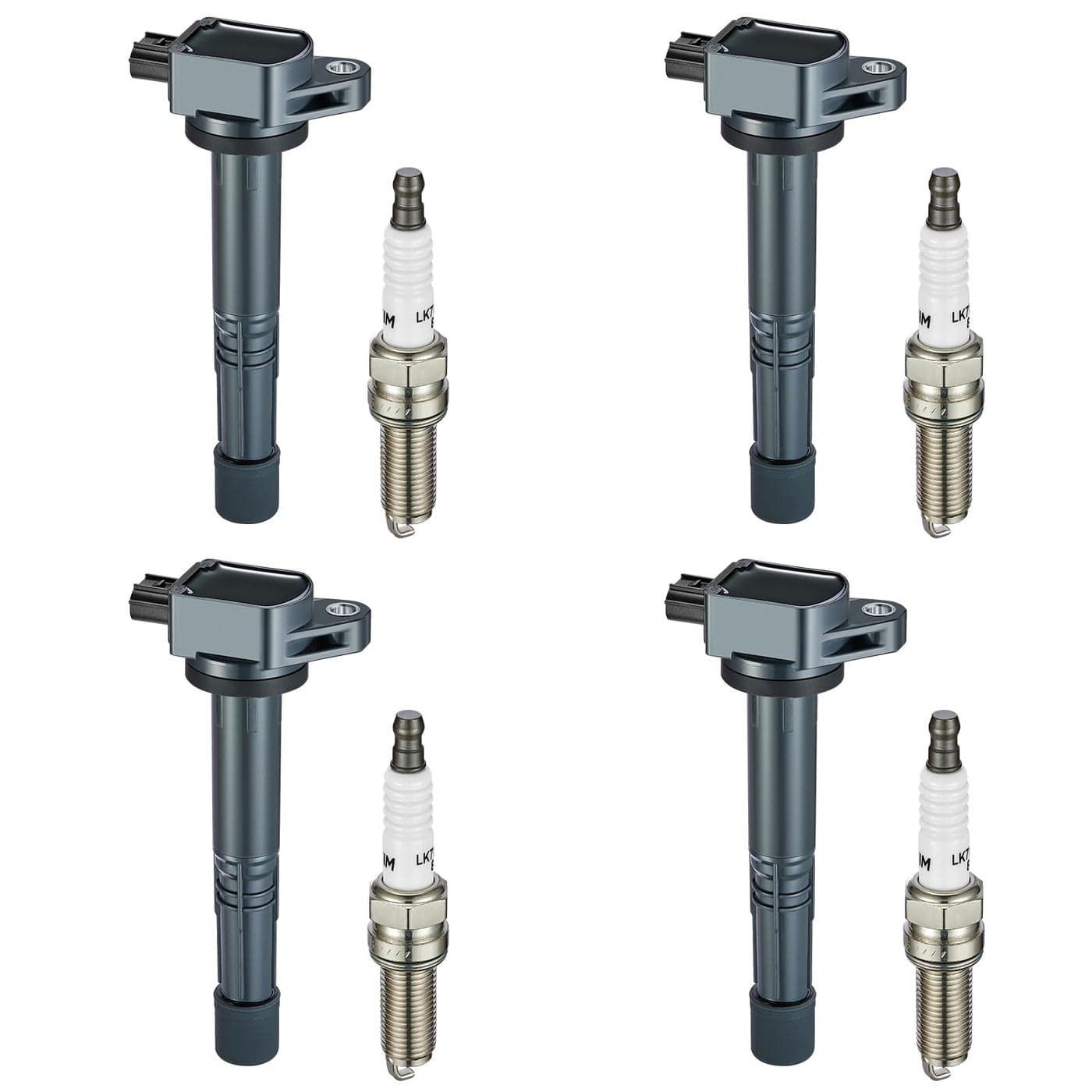 BDFHYK Ignition Coil Pack UF602 and Iridium Spark Plugs 97390 Compatible with Acura ILX Honda Accord Civic CRV Crosstour 24L L4 UF602 C1662 5C1719 E1102 LKR7BGPS Sets of 4