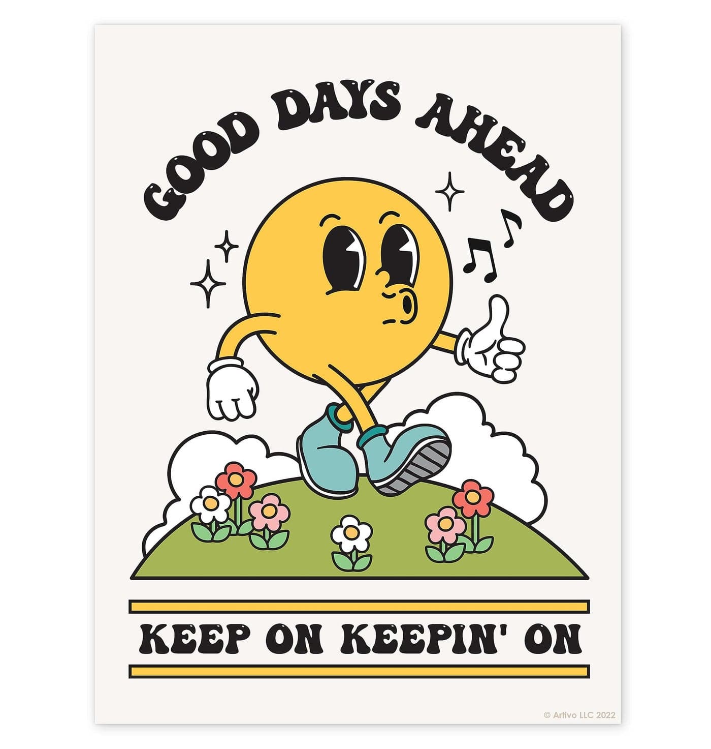 Good Days Ahead Retro Poster Wall Art Print Cute Room Decor Retro Aesthetic Positive Quote Art Print Vintage Nostalgia Poster