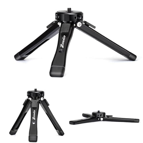 Zeadio Metal Camera Mini Tripod, Adjustable Heights Desktop Vlog Tripod Stand, Fits for Smooth 4, Osmo Mobile, Ronin-S, Vimble 2, Gimbal Handle Grip Stabilizer and All Cameras