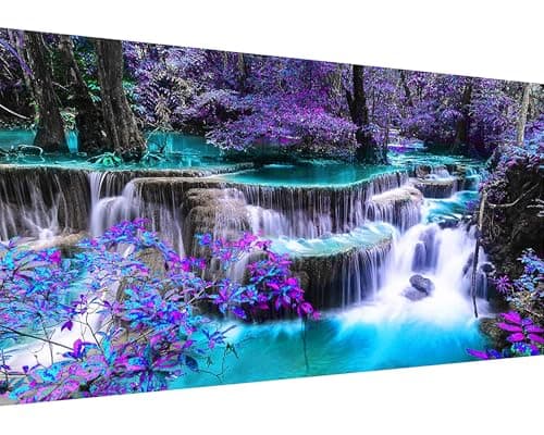 YALKIN Square 5D Diamond Painting Kits for Adults Waterfall Large Diamond Art Kits Full Drill Diamond Painting Kit for Adult Beginners DIY Crystal Picture Art for Home Wall Decor 40x70CM158x276in