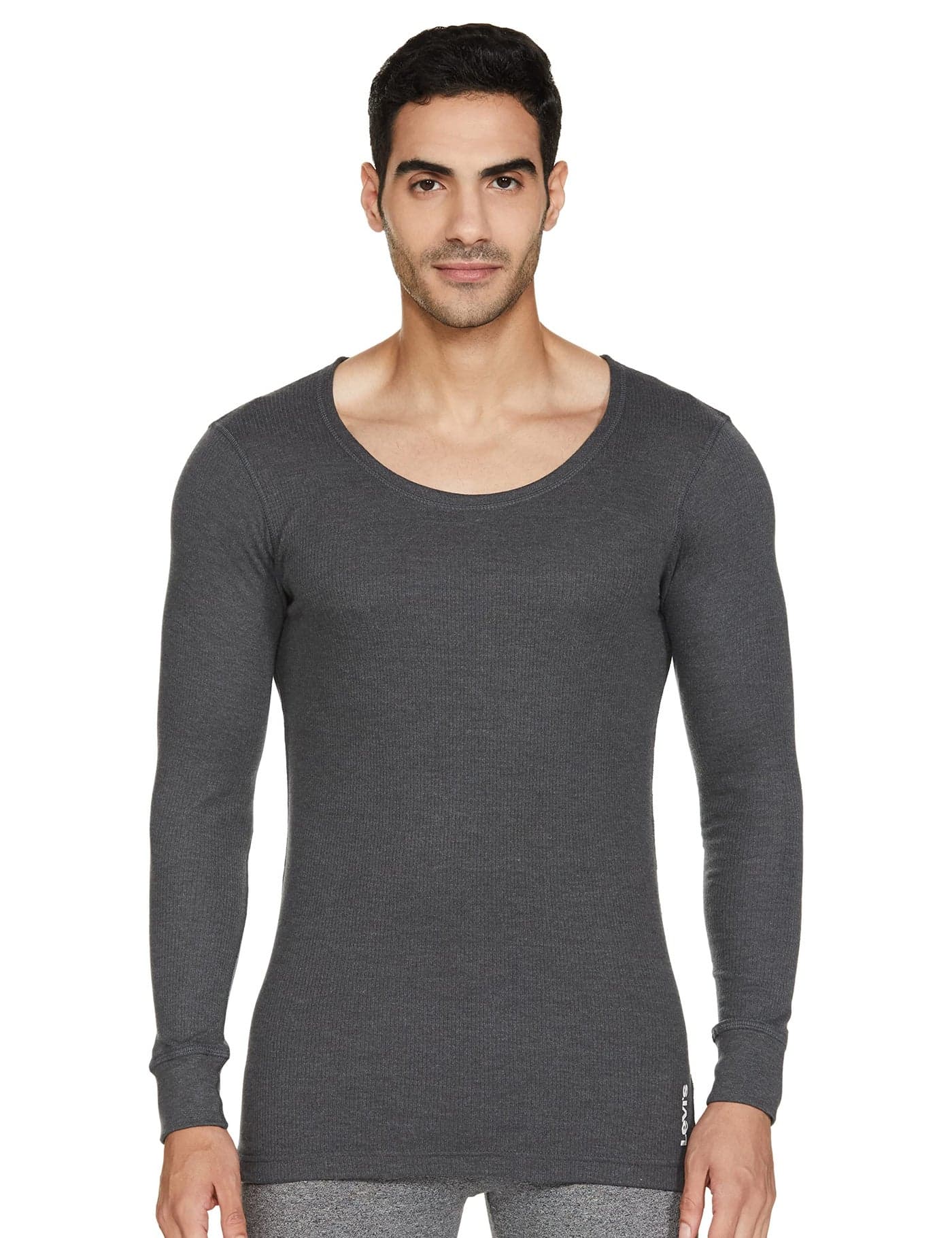 Levi's Men's Cotton Western Regular Fit Thermal (037-Thrml Top-Fs-P1_Charcoal Melange_L)