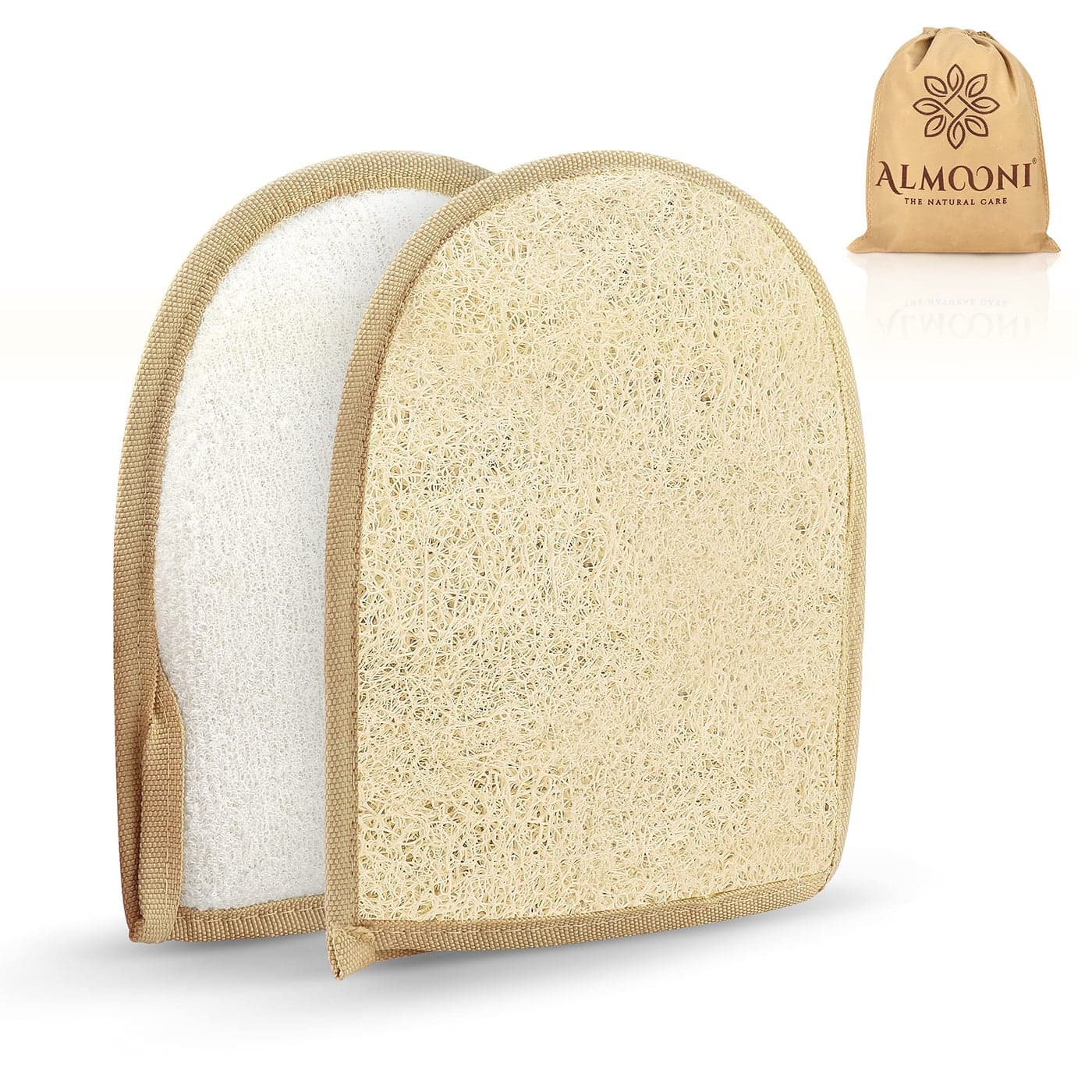 Premium Exfoliating Loofah Glove Pad Body Scrubber Our Mitt Gloves are Made of Natural Egyptian Shower Loufa Sponge That Gets You Clean Not Just Spreading Soap 2 Pack
