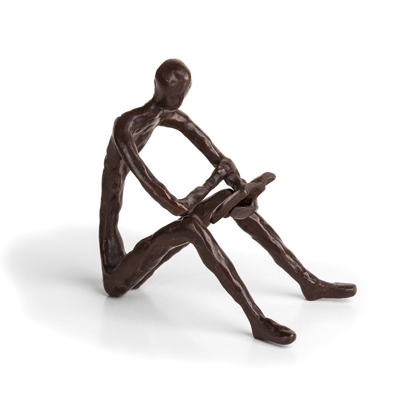 Danya B ZD14010 Bronze Sculpture of Person Reading a Book Modern and Elegant Design Metal Art Contemporary Home and Office Dcor