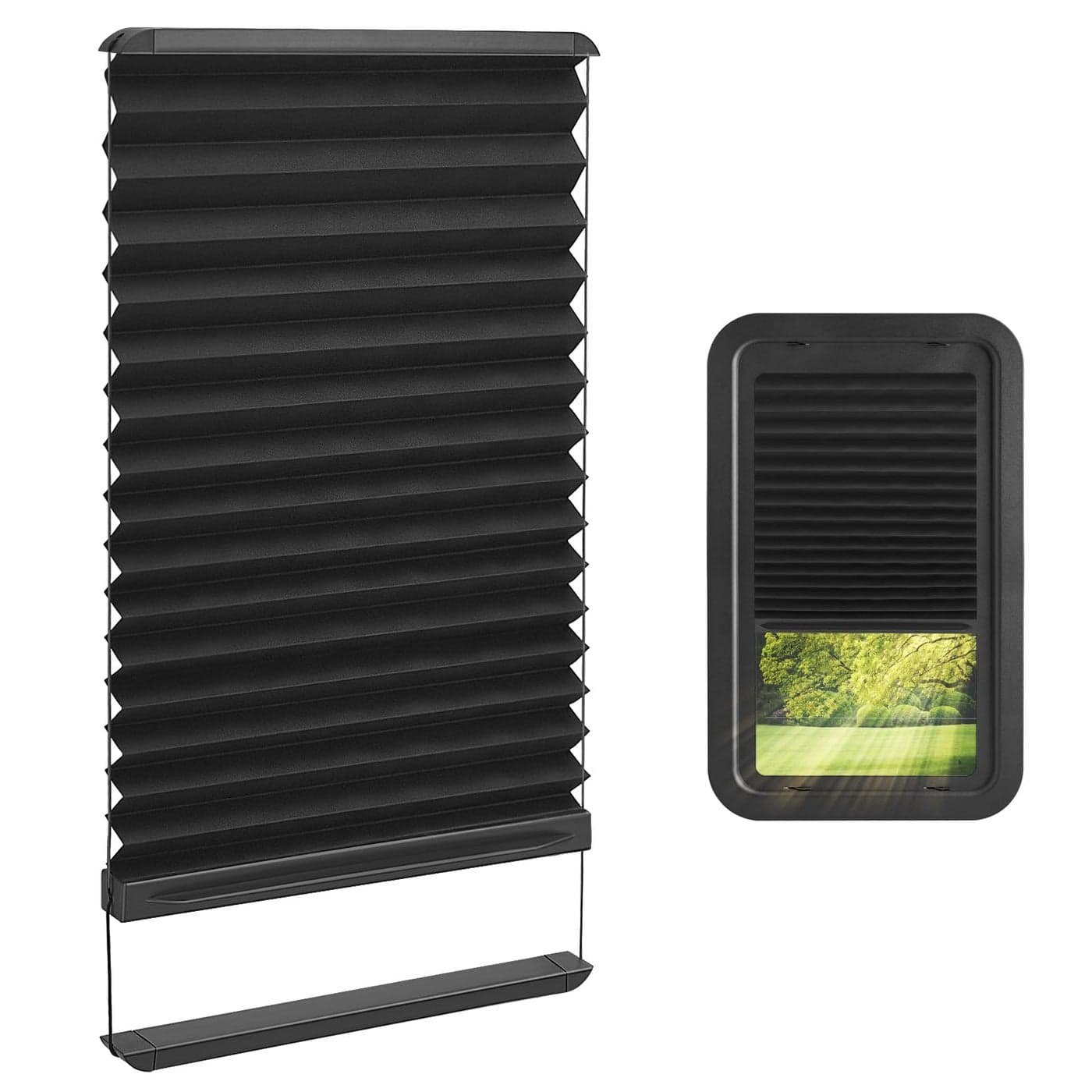 Replacement for Lippert RV Door Window 12 x21 Thin Shade Ready for RV Entry Doors Black