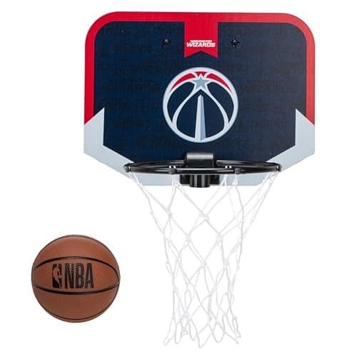Franklin Sports NBA Washington Wizards Mini Over the Door Basketball Hoop Kids Indoor Mini Hoop with Ball NBA Fan Shop Toy for Bedroom Office Over the Door Set