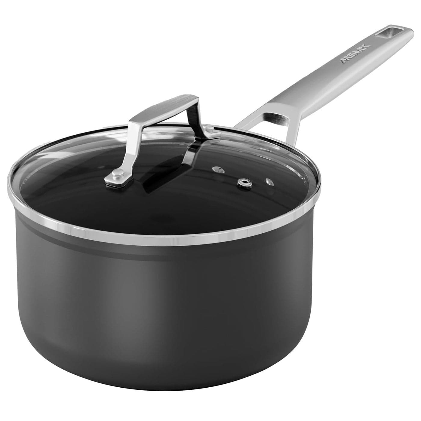 MSMK 2 Quart Saucepan with Lid Burnt also Nonstick PFOA Free NonToxic Oven Safe to 700 Scratchresistant Induction Cooking Pot for Induction Ceramic and Gas Cooktops