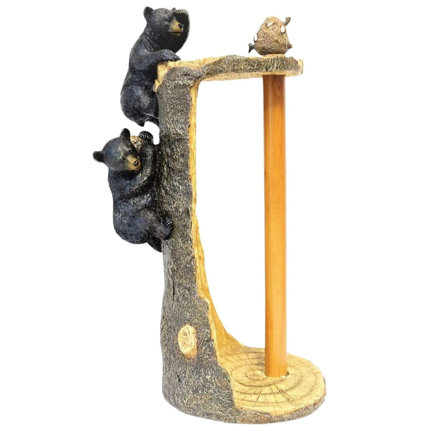 BestGiftEver Black Bear Climbing Tree Paper Towel Holder Stand Dispenser Rustic Woodland Home Kitchen Countertop Decor Wildlife Themed Paper Towel Holder for Cabin Lodge and Rustic Kitchens