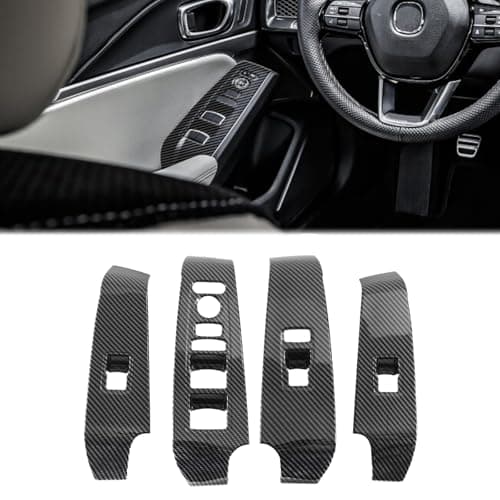 Fancemot Carbon Fiber Window Lift Switch Panel Cover Compatible with 20232026 Acura Integra