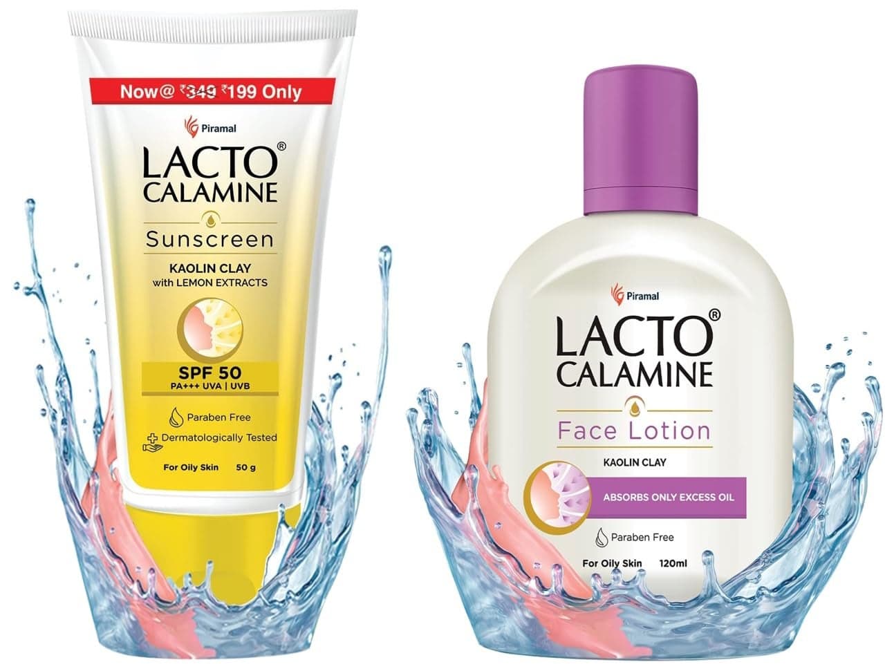 Lacto Calamine Face Lotion for Oil Balance Oily Skin 120 ml and Lacto Calamine Sunshield Matte Look Sunscreen SPF50 PA for Oily or Acne prone skin
