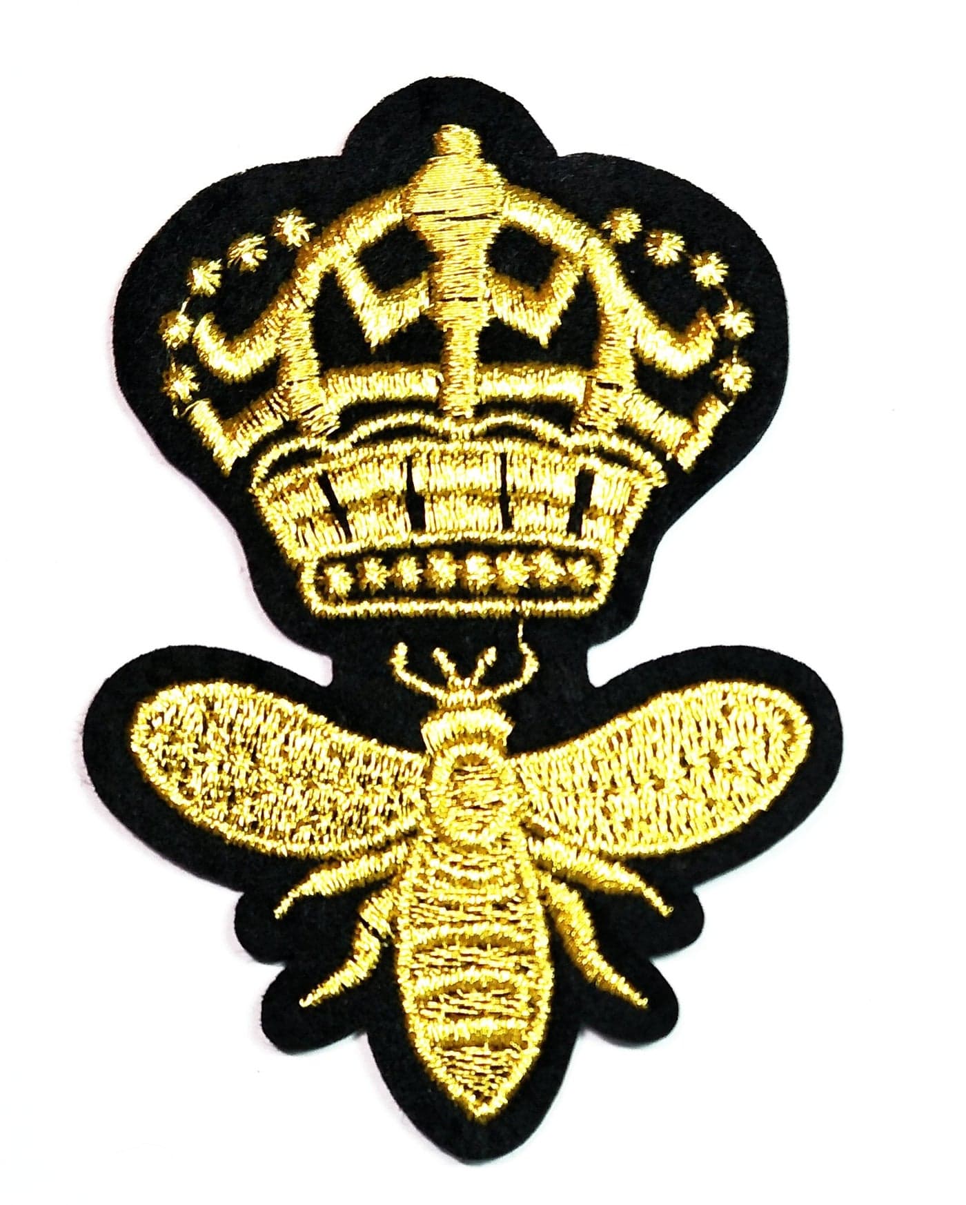 Golden CROWN BEE Iron On Patch Cartoon Movie patch Kid Baby Boy Jacket T Shirt Patch Sew Iron on Embroidered Symbol Badge Cloth Sign Costume