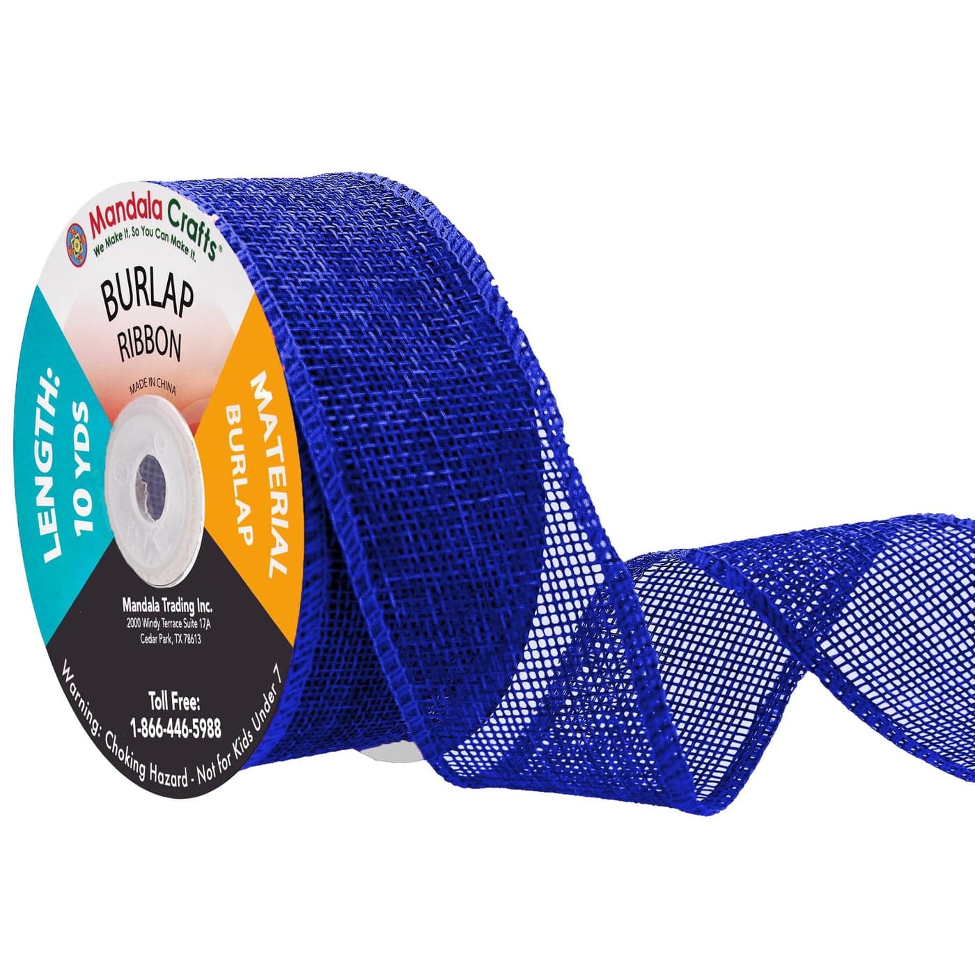 Mandala Crafts Royal Blue Burlap Ribbon 15 Inches Wide Jute Ribbons for Crafts 20 Yds Roll Rustic Burlap Wrap Trim Ribbons for Wreaths Bows Wedding Party Decoration