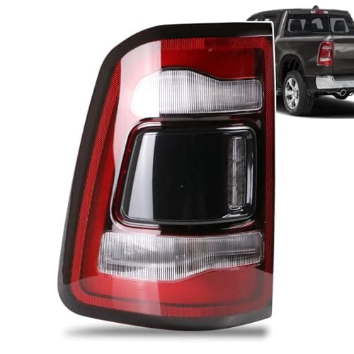 Lathsy LED Tail Light Black Cover with Blind Spot Compatible With 20192023 Dodge Ram 1500 Left Driver Side Replace 68262533AH