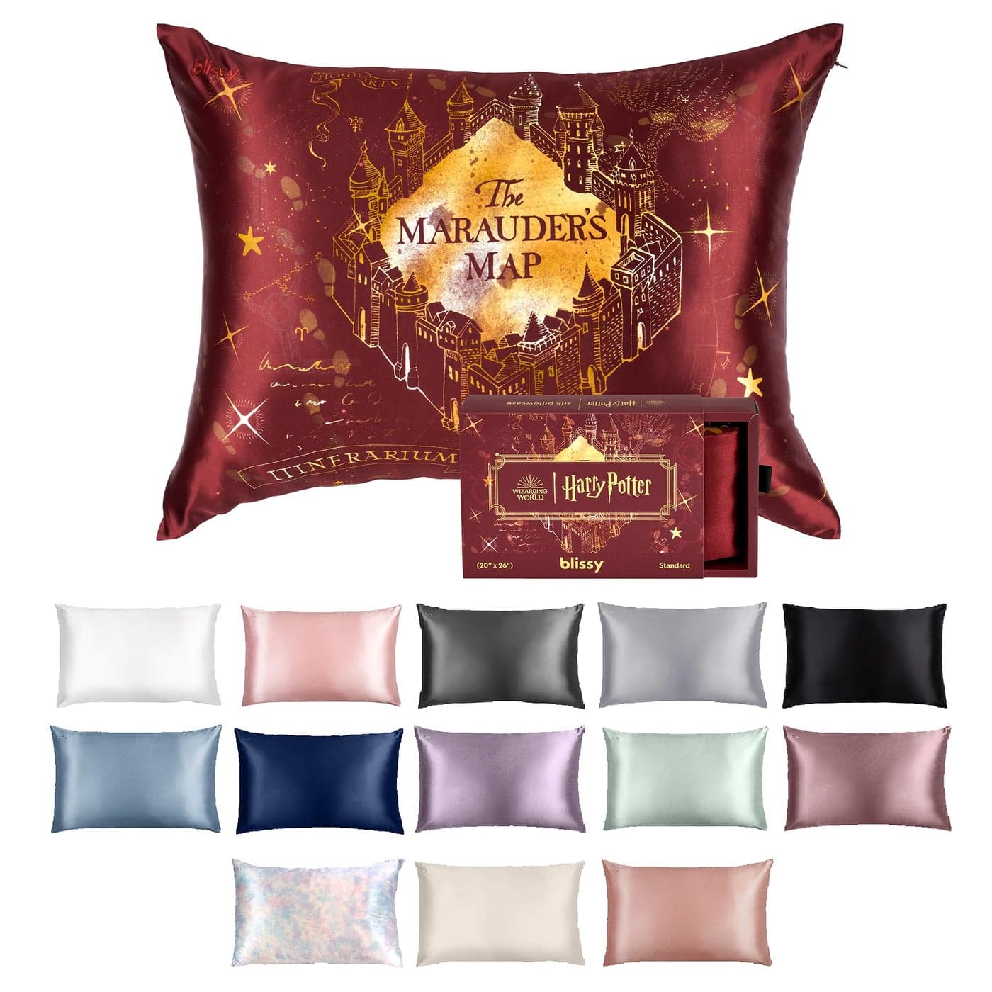 Blissy Silk Pillowcase 100 Pure Mulberry Silk 22 Momme 6A HighGrade Fibers Silk Pillow Cover for Hair Skin Regular Queen King Harry Potter Marauders Map King