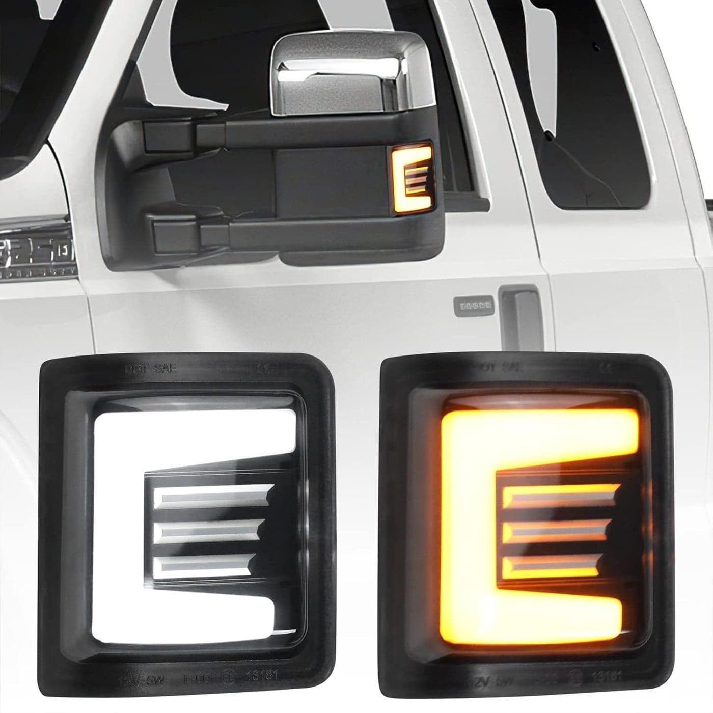 Jinfili Side Mirror Turn Signal Light LED Switchback for Ford F250 F350 F450 F550 (2008-2016)