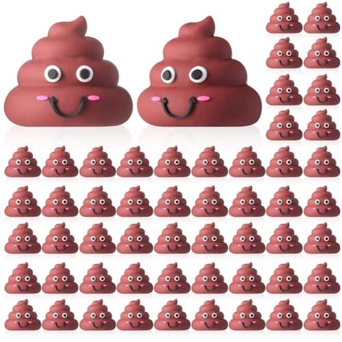 WinnerWhy 100 Pcs Mini Poop Figures Small Poop Figurines Poo Toys Fake Poop Classic Brown Poop Rubber Poop for Prank Hide Seek Goodie Bags Piata Stuffers Party Supplies Gifts Easter Egg Fillers