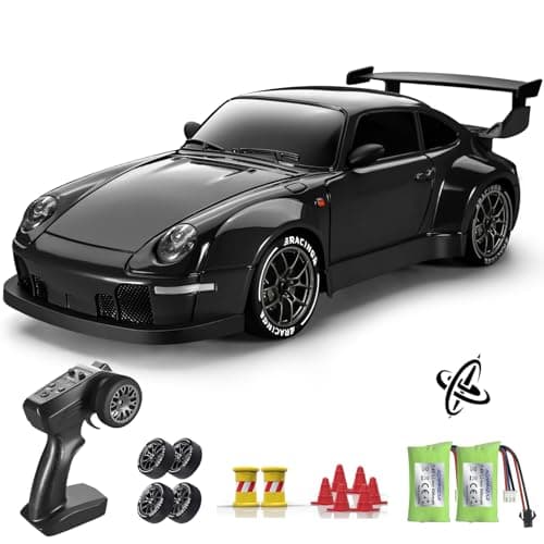 ACAMMZAR RC Drift Car Pro Upgraded with Gyro 124 Full Proportional Remote Control Car 25KMH 4WD High Speed RC Cars with Lights Extra Racing Tires Vehicle for Adults Kids Boys Girls Black