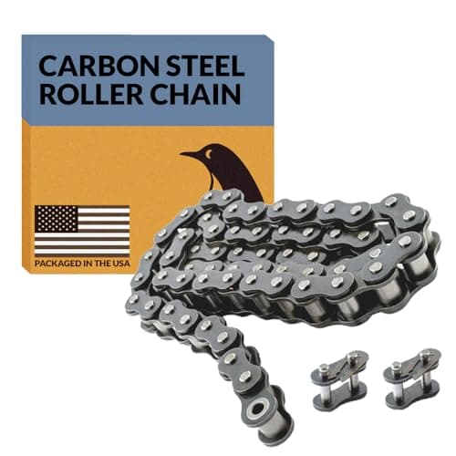 PGN #41 Roller Chain - 10 Feet + 2 Free Connecting Links - Carbon Steel Chains for Bycicles, Mini Bikes, Motorcycles, Go-Karts, Home and Industrial Machinery - 239 Links