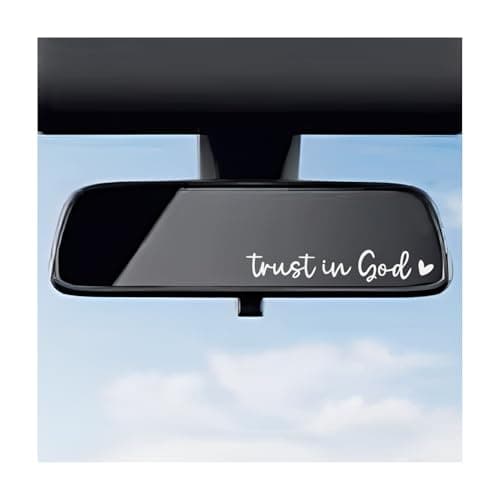 DXNQ 2 PCS Trust in God Rearview Mirror Decals, Automotive Vinyl Rear View Mirror Decorative Stickers, Waterproof Trust in God Stickers for Car Truck Laptop, Car Accessories (White)