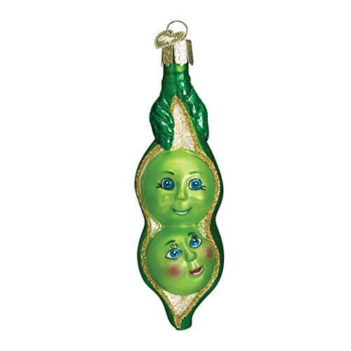Old World Christmas Vegetables Glass Blown Ornaments for Christmas Tree Two Peas in a Pod