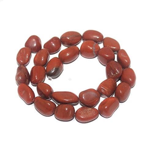 Beadsnfashion Tumbled Red Jasper Stone Beads for Jewellery Making Necklace Bracelets and Earrings Making, Size 18-13 mm