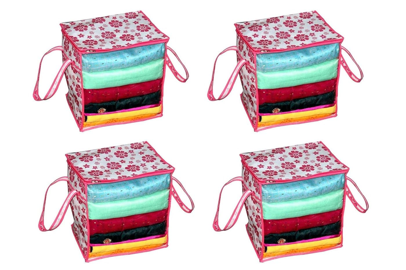 ANKIT INTERNATIONAL Garments Protector Saree cover Clothes Storage Bag with Dust Protection Front Clear window Zip Closure for MultiPurpose Clothing Storage Bag Pack of 1 SIZE 15 x 15 x 12 Inches AIPFBOXPK04