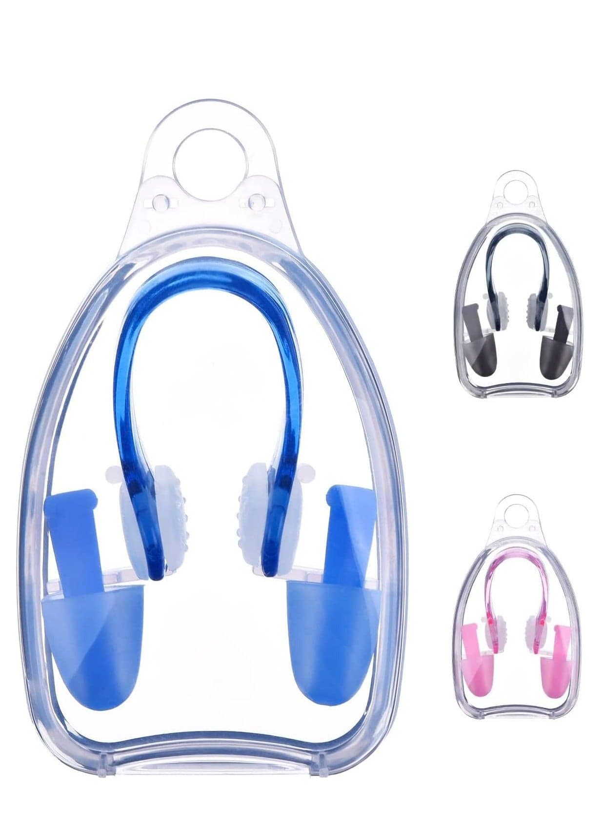 Nose Clips and Earplugs Set, Swimming Soft Silicone Nose Plugs and Ear Plugs for Swimming Adults Kids Nose Ear Protectors Kit ideal for Beginner