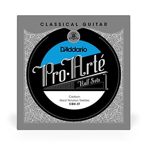 D’Addario Guitar Strings - Pro-Arte Nylon Guitar Strings - CBH-3T - Classical Guitar Strings - Half Sets, Hard Tension, Carbon