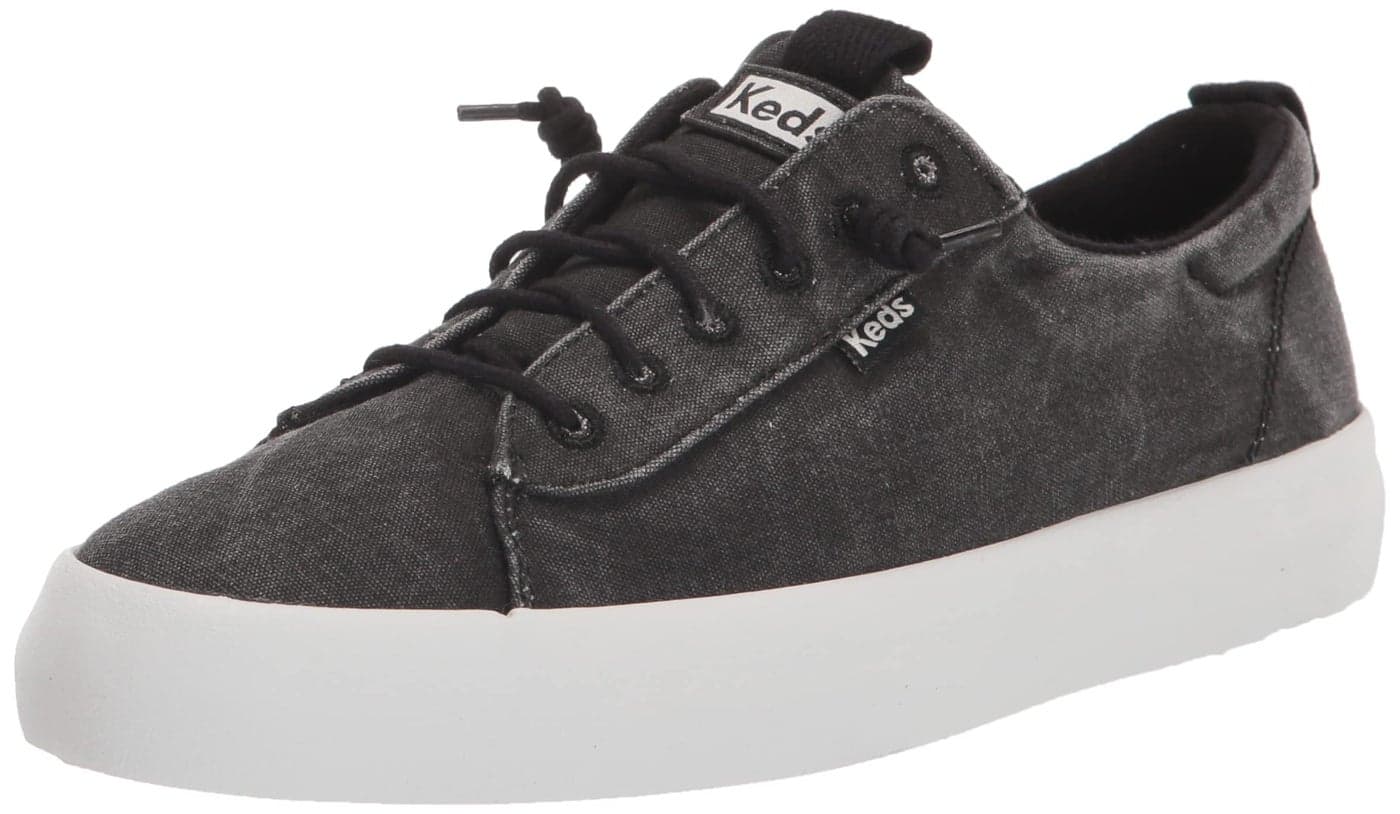 Keds Kickback Canvas Slip on Sneaker Womens Black 5 Medium