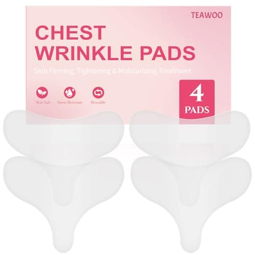 TEAWOO 4 PCS Silicone Chest Wrinkle Pads Reusable Wrinkle Patches Overnight AntiWrinkle Solution for Youthful Skin Reusable AntiAging Patches for Neck Hypoallergenic LongLasting