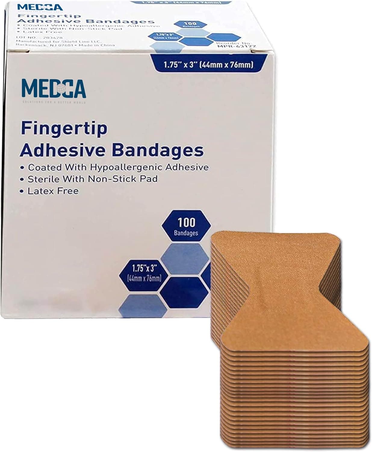 Flexible Fabric Finger Bandages 100 Count Box of Flex Fabric Adhesive Bandages Cuts Scrapes Care and to Protect Wounds