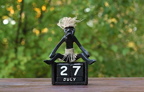 G6 Collection Handmade Wooden Primitive Tribal Funny Statue Sculpture Tiki Bar Handcrafted Unique Gift Home Decor Accent Figurine Decoration Artwork Hand Carved (Calendar)