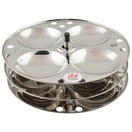 Jain Stainless Steel 3 Plate Idli Stand | Idli Maker for Soft & Fluffy Idlis | 12 Idlis Stand with Holes for Better Steaming | Durable & Rust-Resistant Idli Cooker | Compatible with 7.5 LTR Cooker