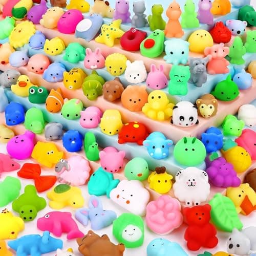 OCATO 40Pcs Mochi Squishys Toys Mini Squishies 2nd Generation Glitter Animal Squishies Party Favors for Kids Adults Stress Relief Toy Treasure Box Prize Classroom Valentine Prizes Easter Egg Fillers