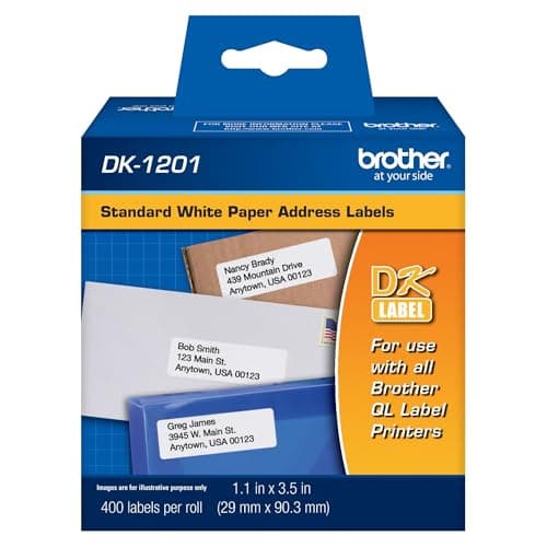 Brother Genuine DK1201 DieCut Standard Rolled Address Labels for QL Printers DK1201
