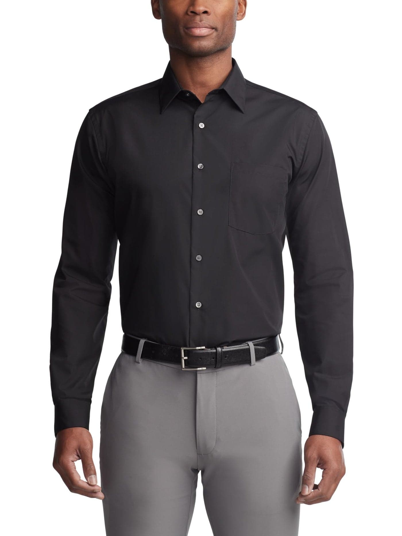 Van Heusen Regular Fit Long Sleeve Dress Shirt BLACK 15.5 Nk 34-35 Sl