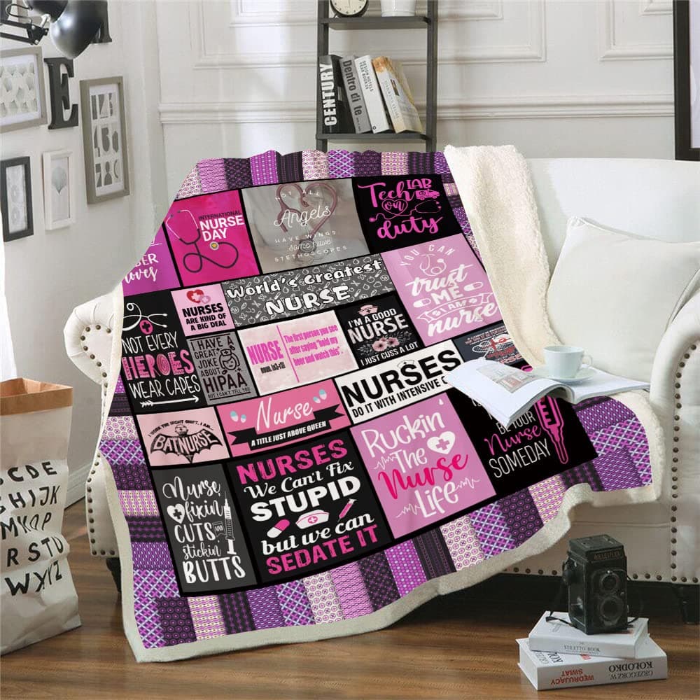 Nurse Gifts Soft Warm Nurse Gifts for Women Throw BlanketGifts for NursesNurses Week Gifts Soft Fluffy Sherpa Warm Throw Blankets for Bed Office and Couch HS3150cm x 200cm59 x 79