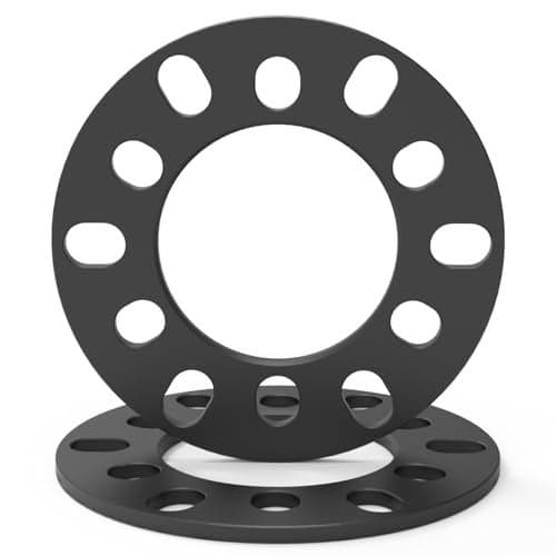 WHEEL CONNECT Wheel Spacer, 6mm Thickness(1/4inch), Fit 6 Lugs Pattern 6x114.3, 6x120, 6x127, 6x130, 6x132, 6x135, 6x139.7,Forged 6061 Aluminum, Anodised Black Surface, Pack of 2.