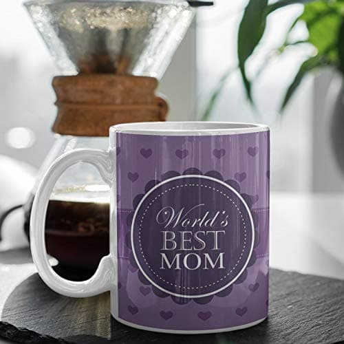 YaYa cafe Mothers Day Gifts for Mom, Worlds Best Mom Coffee Mug for Mother, Coaster Combo Set of 2