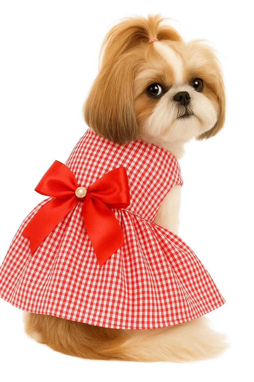 KUTKUT Small Dog Girl Stripe Dress for Puppy Clothes Female Princess Tutu Frock Skirt Summer Shirt for Shihtzu, Maltese Cat Pet Apparel Outfits (Size: L, Chest: 45cm, Length: 35cm)