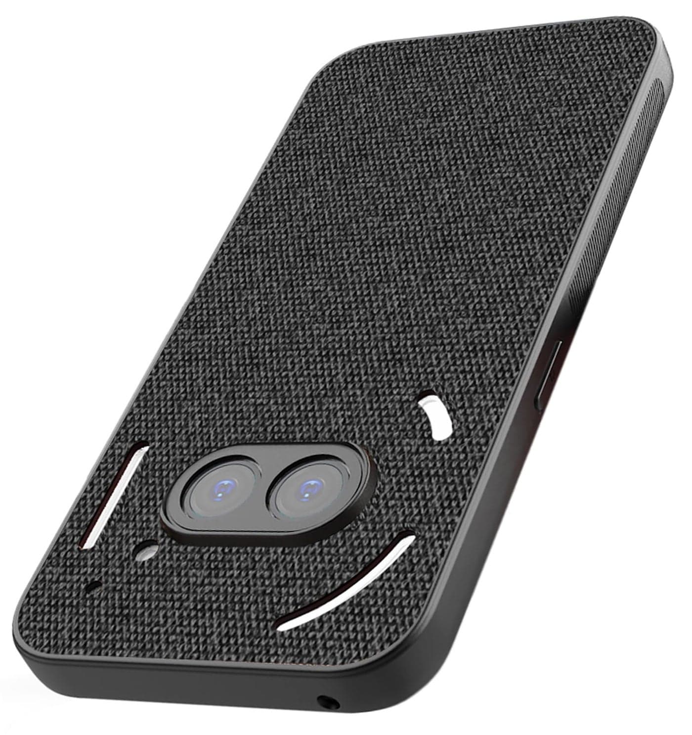 Kapa Soft Full Fabric Protective Back Case Cover for Nothing Phone 2A / 2A Plus | Shockproof Slim Hard Anti Slip Back Case (Black)