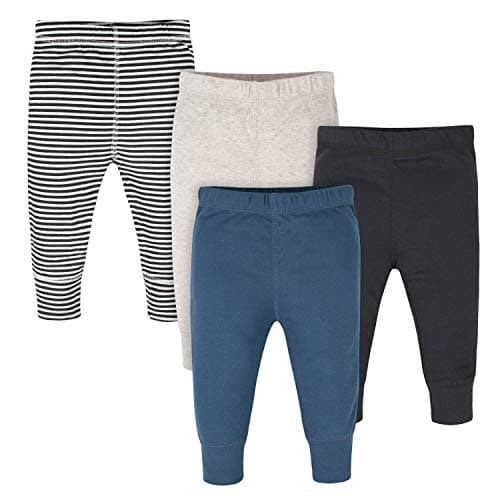 Onesies Brand unisex baby 4 Pack Mix Match Newborn to 12m Pants, Black Stripe Active Pack, 0-3 Months US