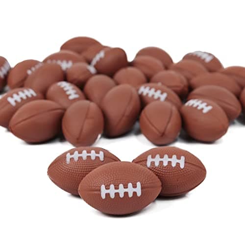 GIFTEXPRESS 30Pack Mini Foam Football Mini Stress Ball Foam Sports Ball for Big Game Party Football Party Decoration Football Stress Reliever