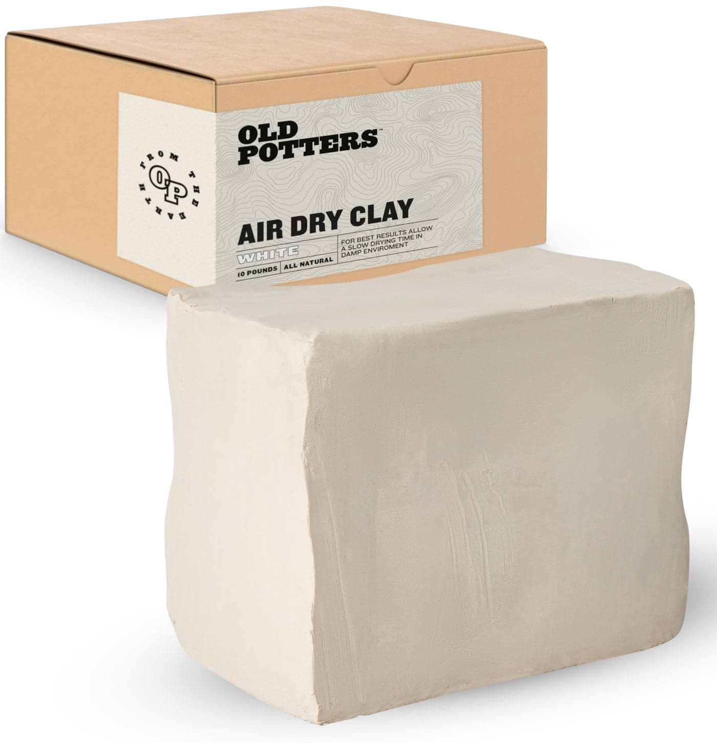 Old Potters Premium Air Dry Clay White 10 lbs All Natural Modeling Clay Ideal for Beginners and Advanced Sculptors