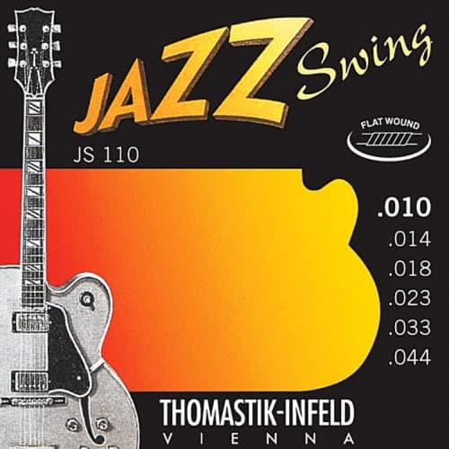 Thomastik-Infeld Jazz Guitar Swing Series 6 String - Electric Flat Wound Guitar Strings for a Rich and Warm Traditional Jazz Sound - Pure Nickel Flat Wounds E, B, G, D, A, E Set