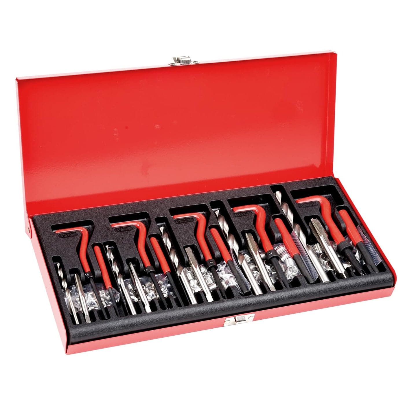VEVOR Thread Repair Kit 166Piece Metric HSS Drill Helicoil Repair Kit M5 M6 M8 M10 M12 Portable Rethreading Tool Kit Thread Inserts Taps Breakoff Installation Tools