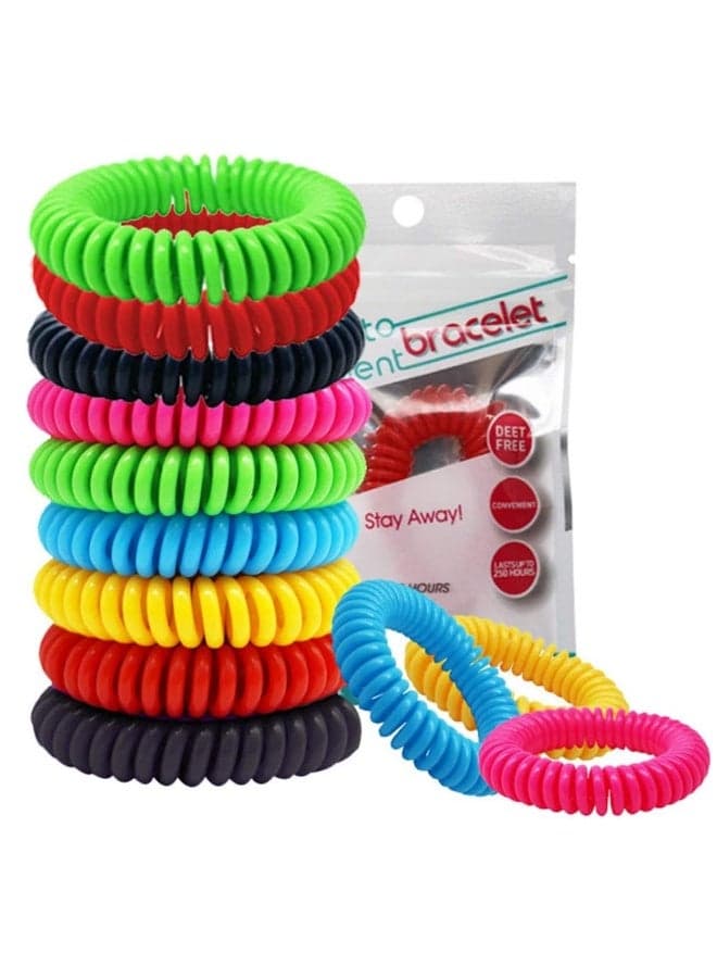 12Pack Reusable Bracelet, Natural and Waterproof Wrist Bands for Children and Adults, Nature Citronella, Lemongrass and Eucalyptus, Individually Wrapped, Travel Protection Outdoor Indoor